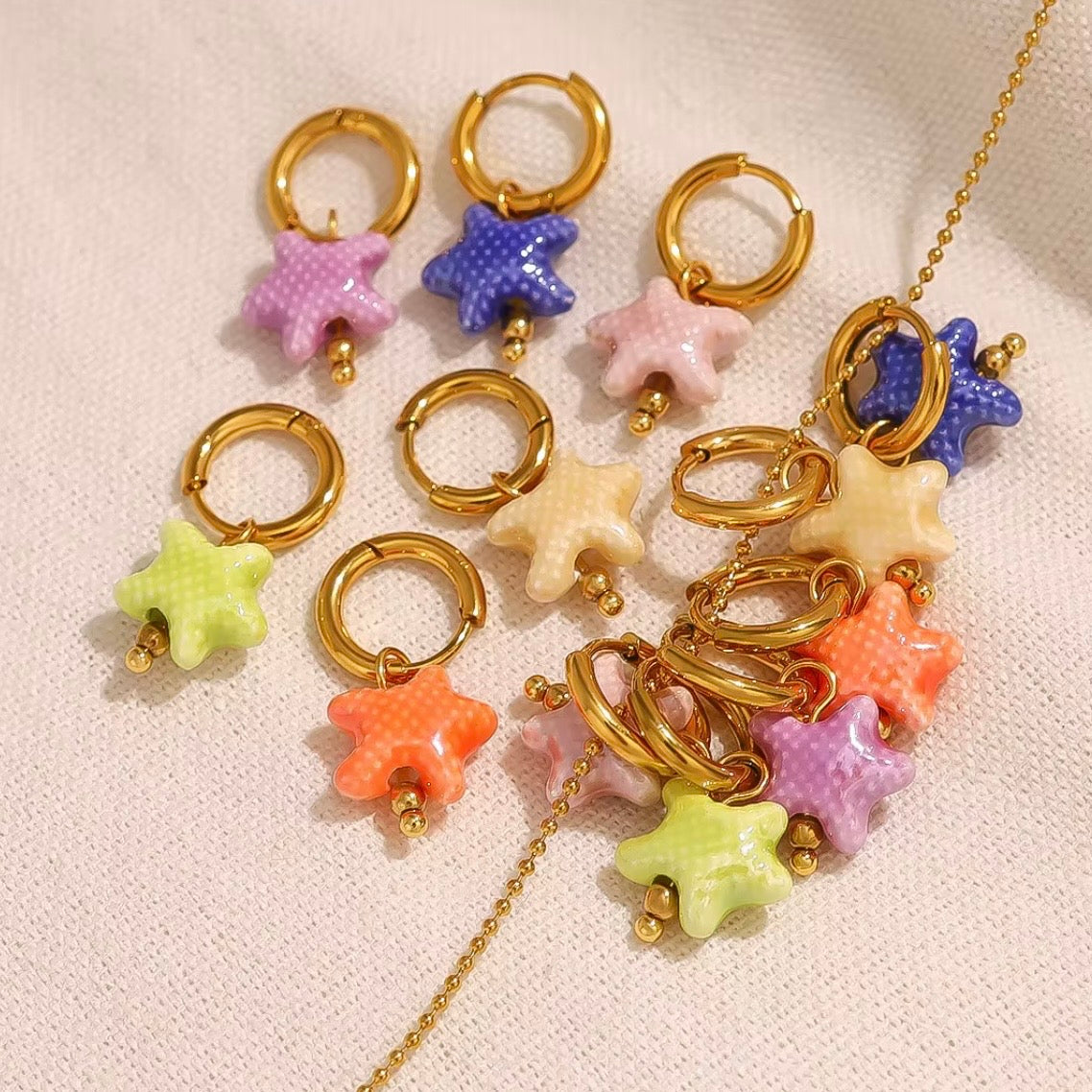 PENDIENTES ESTRELLA CORAL