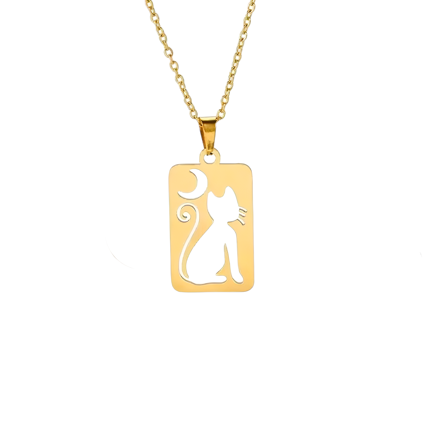COLLAR CAT MOON GOLD