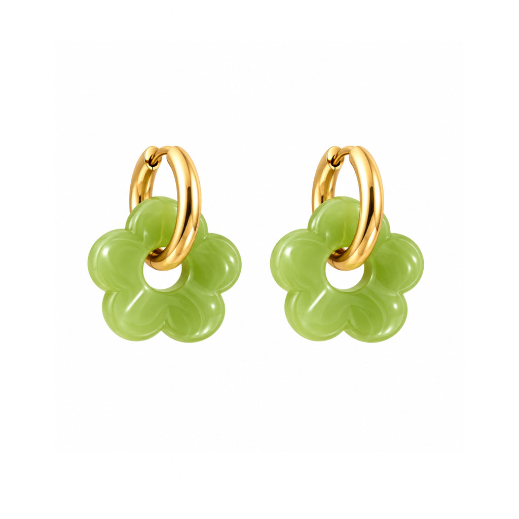 PENDIENTES BLOOM GREEN