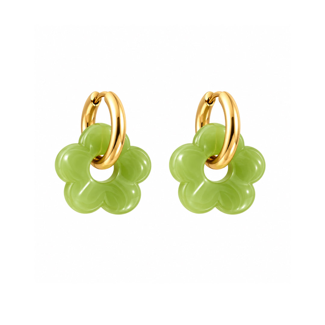 PENDIENTES BLOOM GREEN