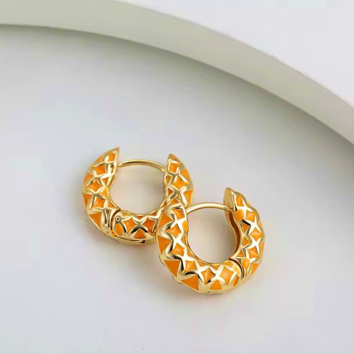 PENDIENTES PRISMA ORANGE