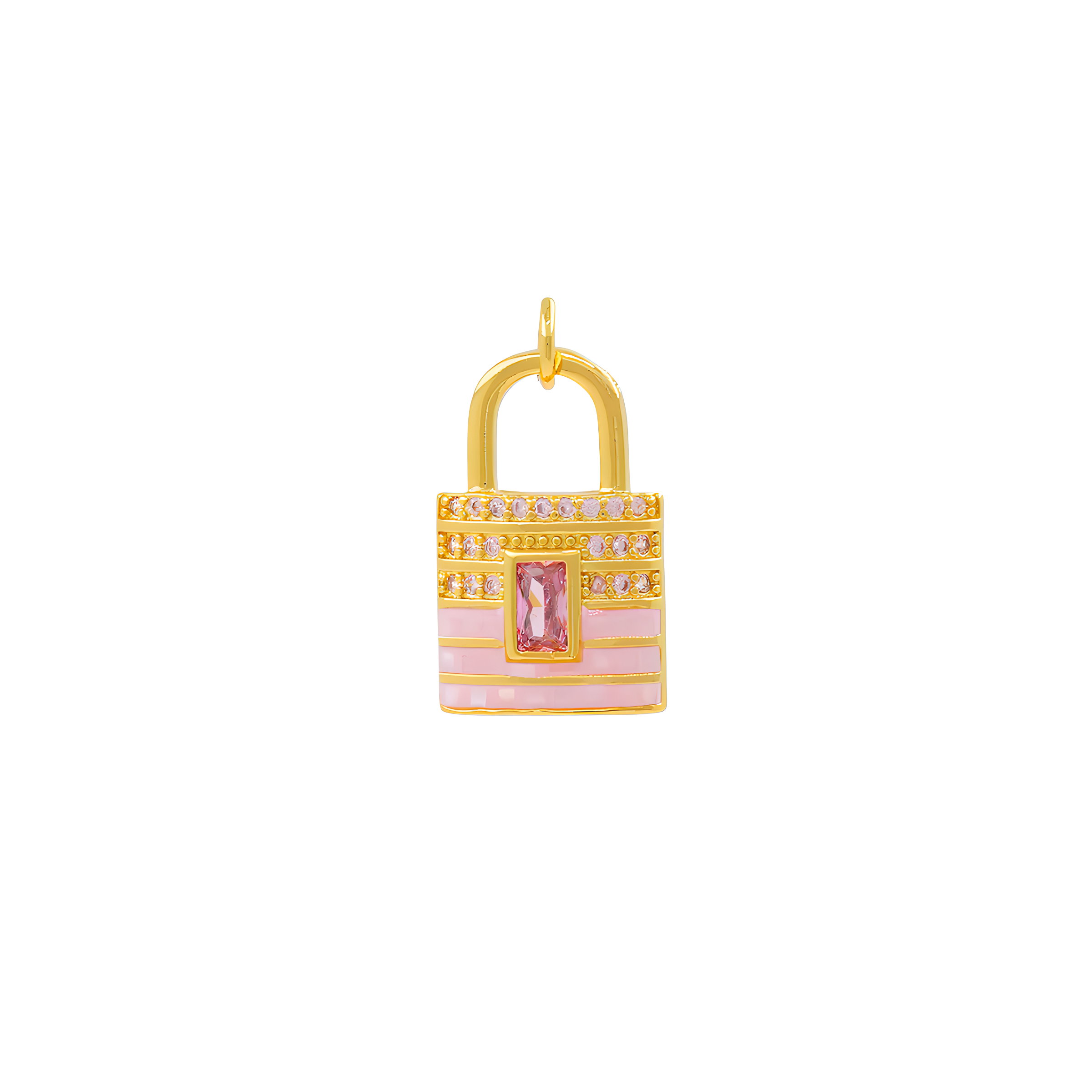 CHARM PADLOCK ZIRCON