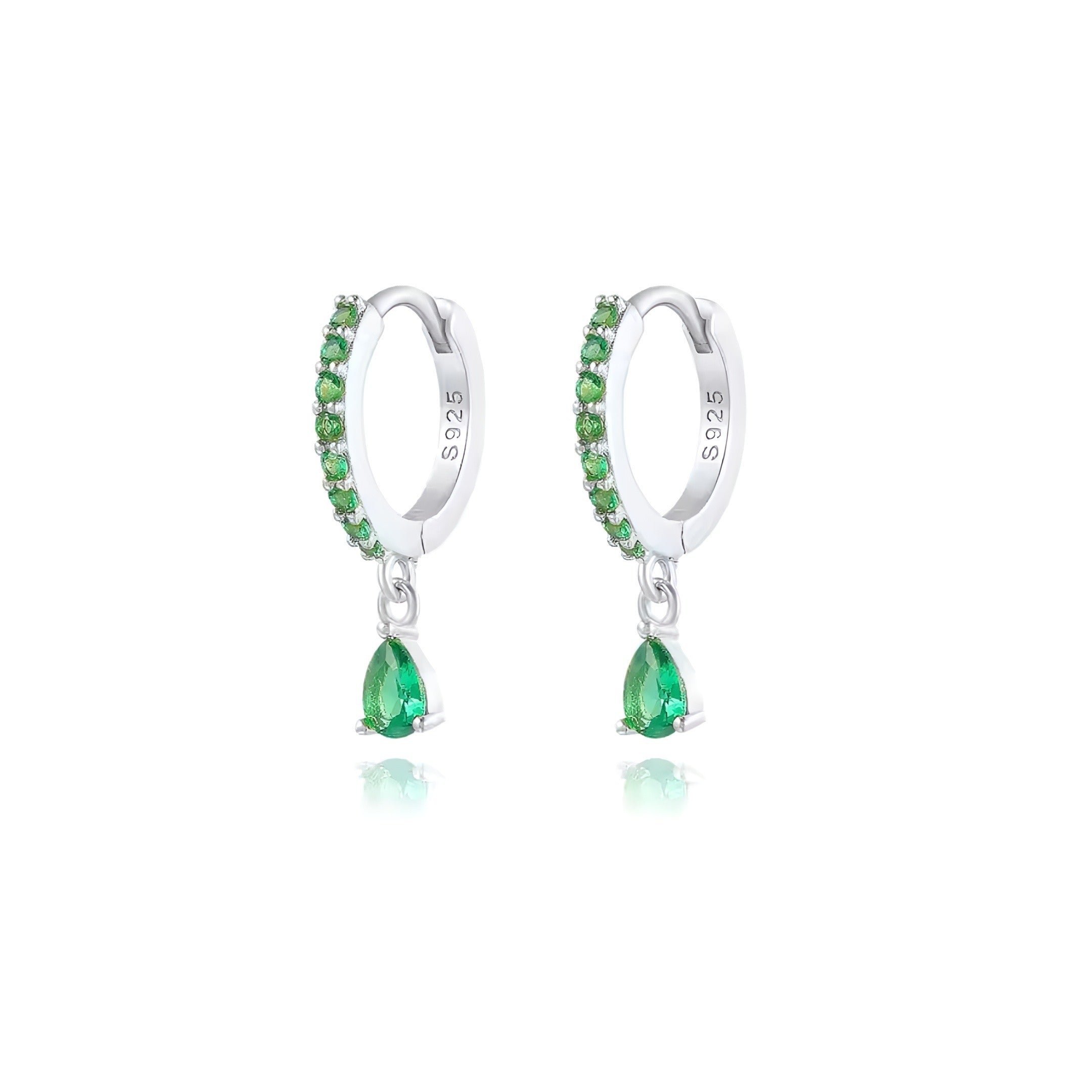 PENDIENTES BARNA GREEN SILVER