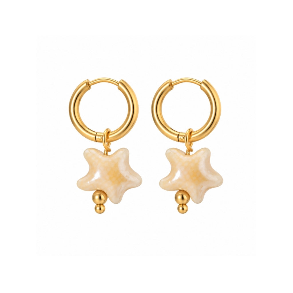 PENDIENTES ESTRELLA BEIGE