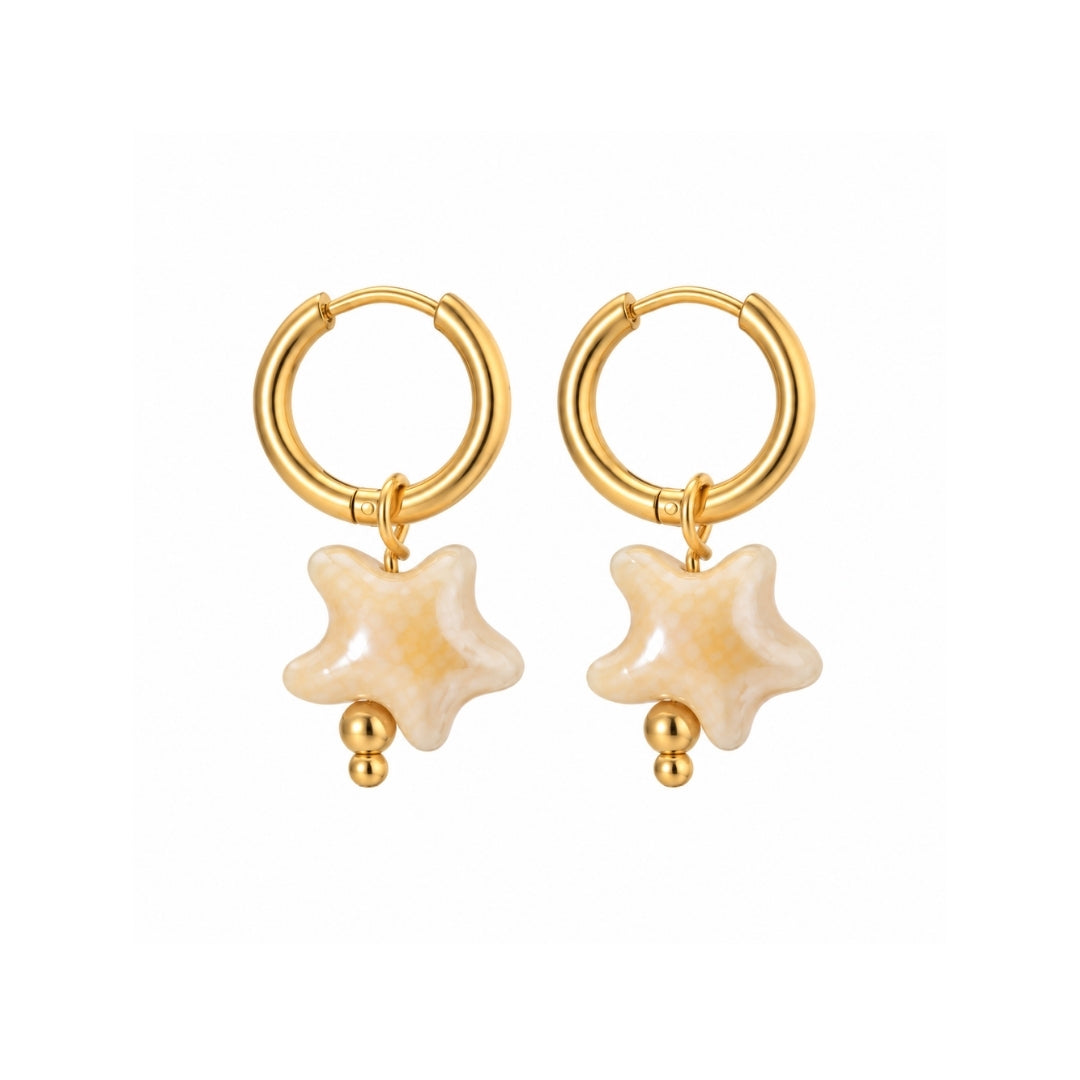 PENDIENTES ESTRELLA BEIGE