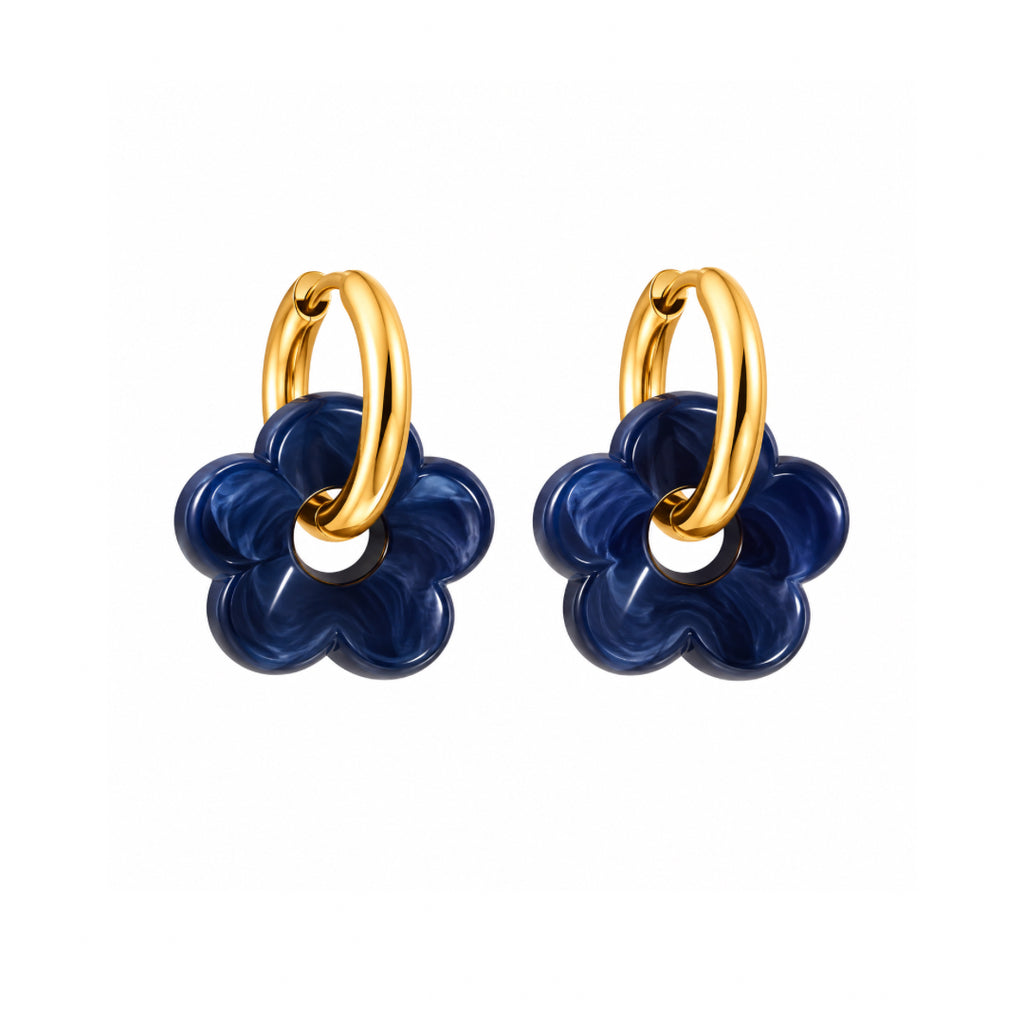 PENDIENTES BLOOM DARK BLUE