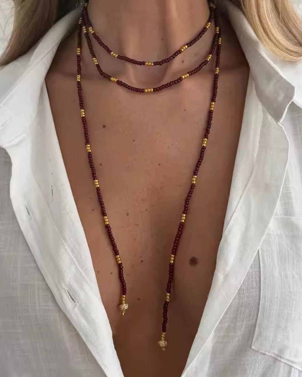 COLLAR TANGARA BURGUNDY