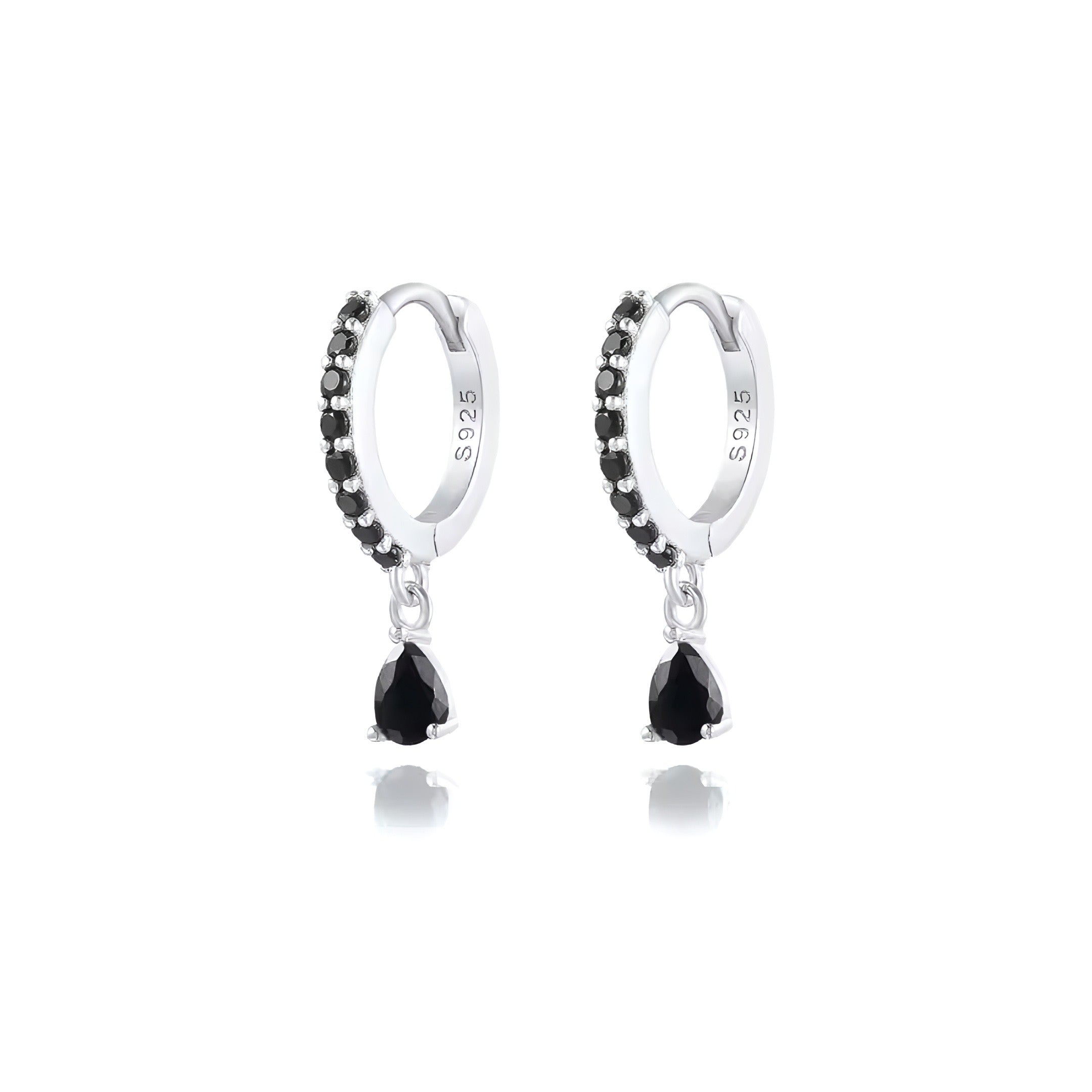 PENDIENTES BARNA BLACK SILVER