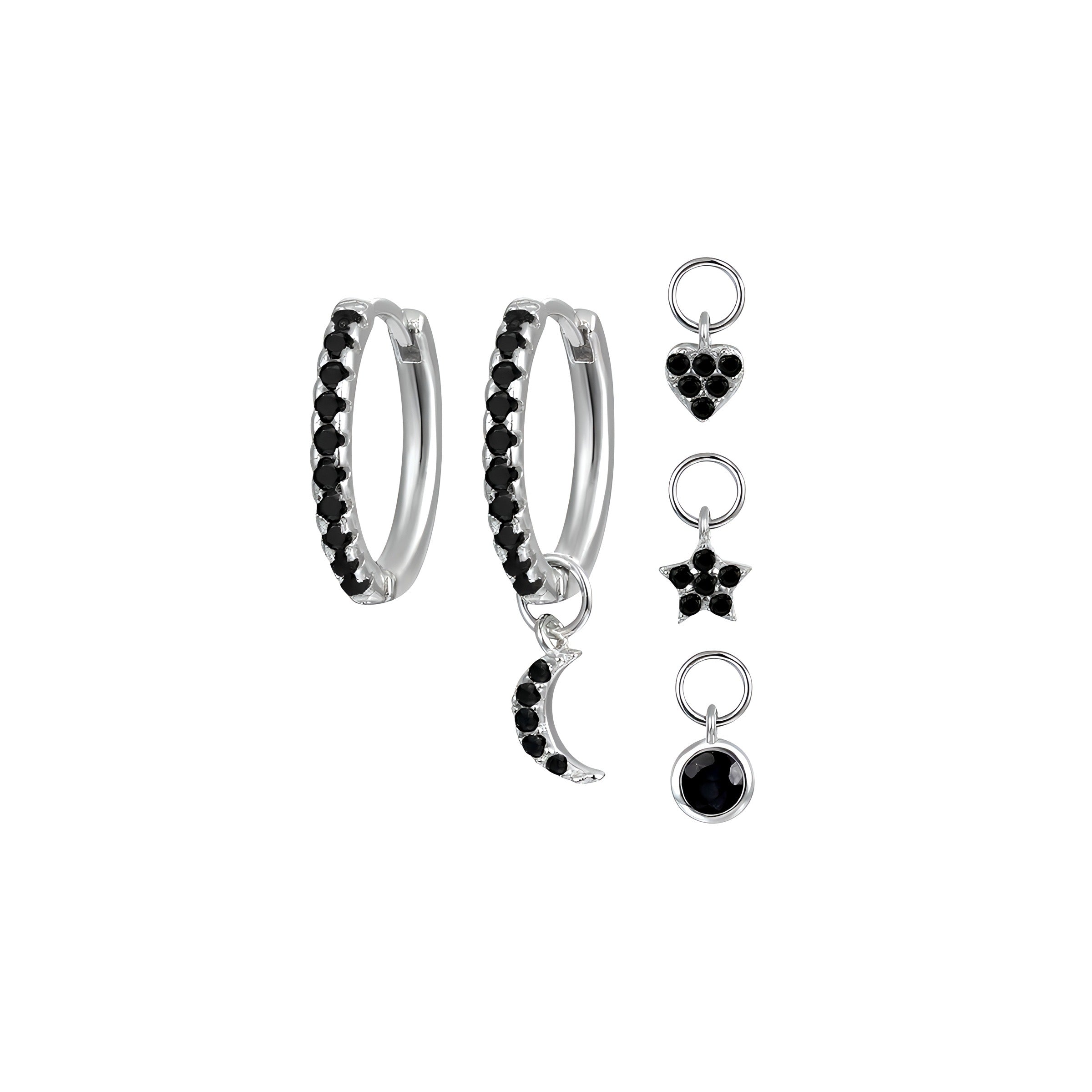 PENDIENTES NAYELI BLACK SILVER