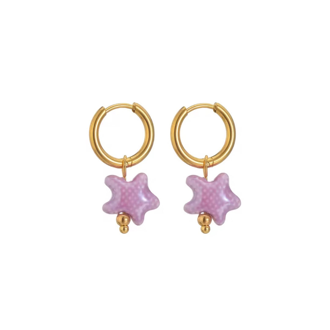 PENDIENTES ESTRELLA LILA