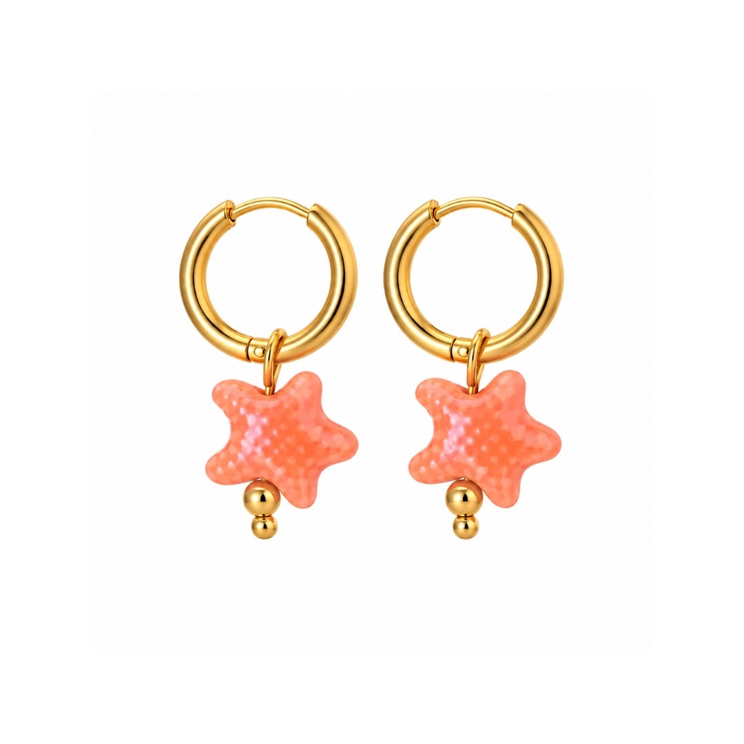PENDIENTES ESTRELLA CORAL