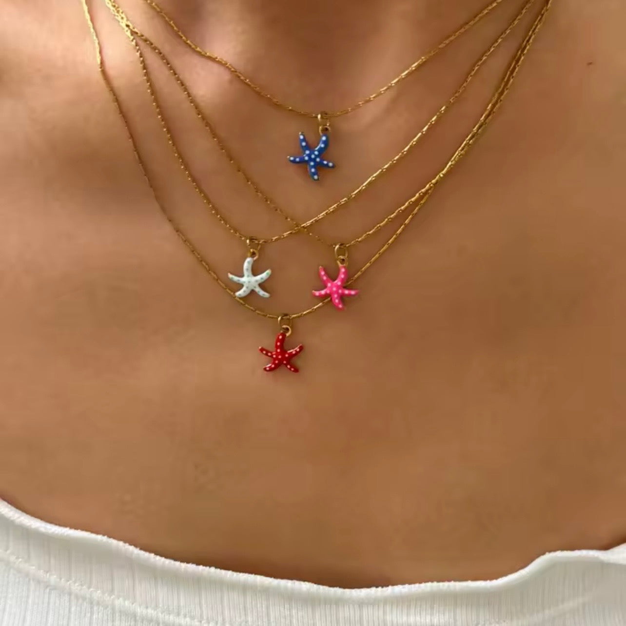 COLLAR STARFISH ROJO