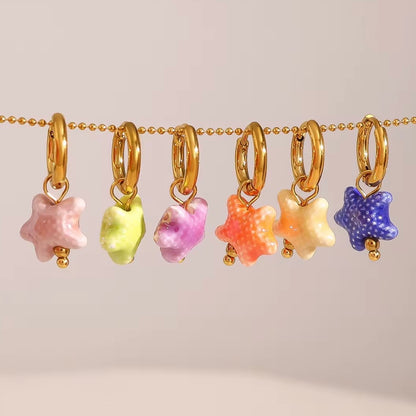 PENDIENTES ESTRELLA CORAL