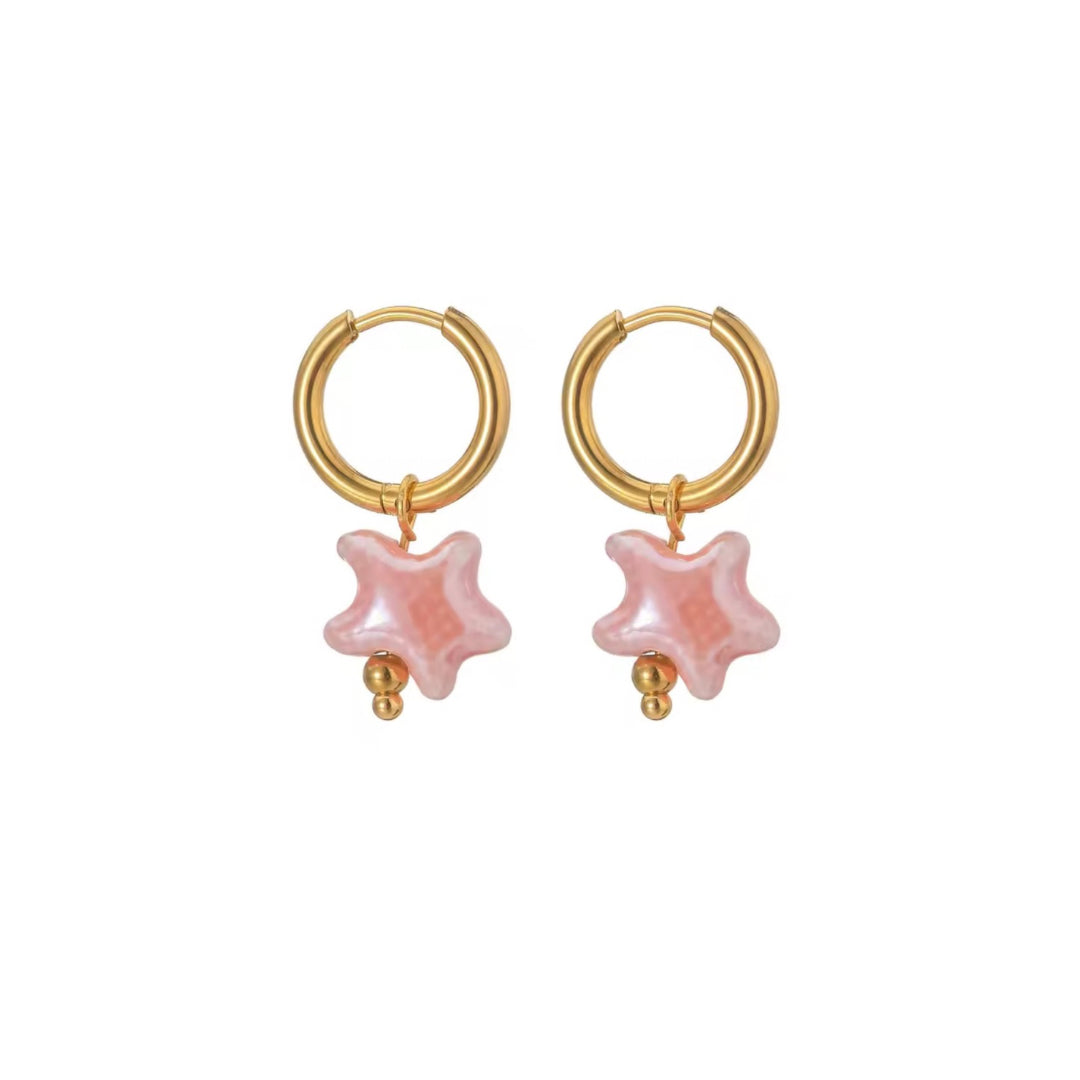 PENDIENTES ESTRELLA ROSA