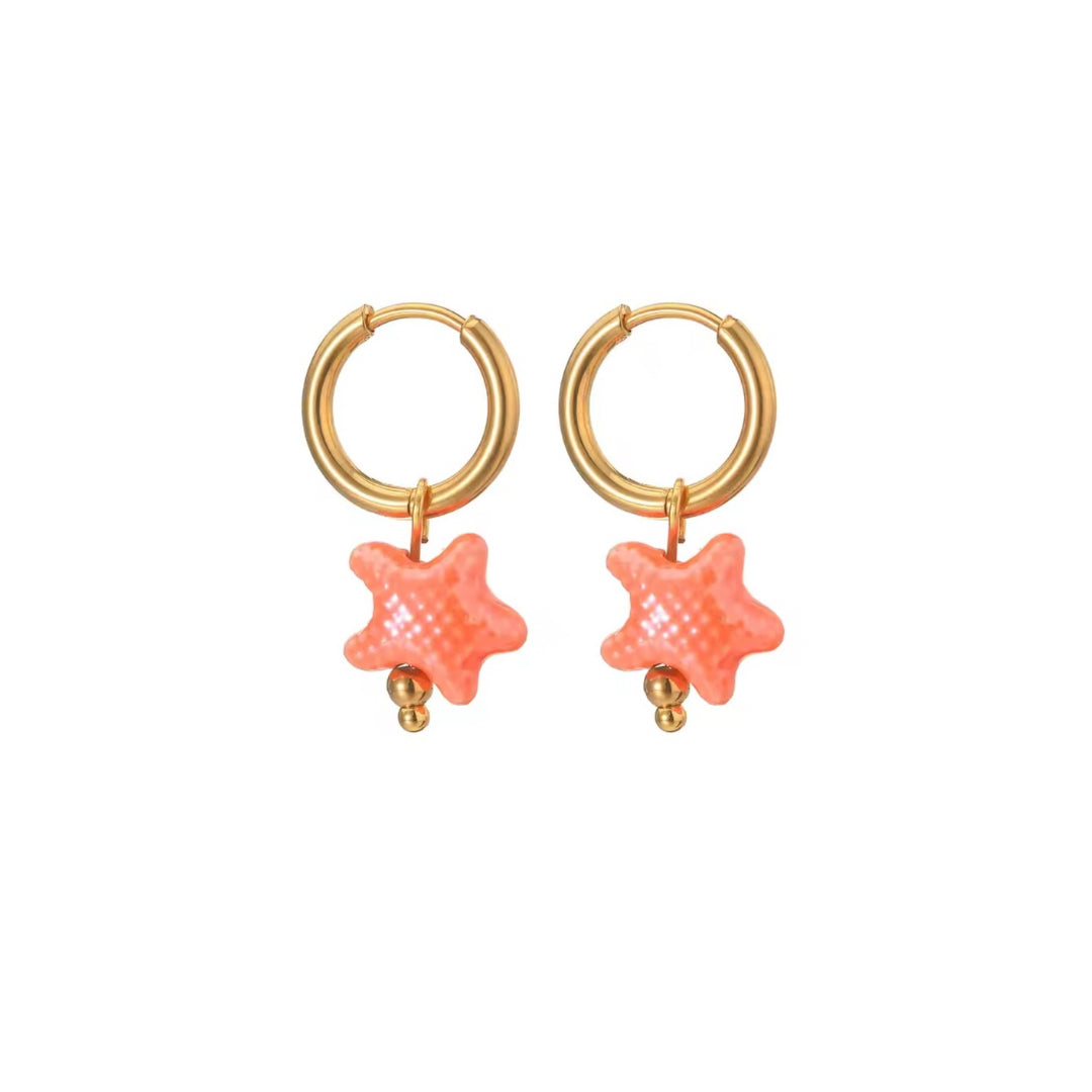 PENDIENTES ESTRELLA CORAL