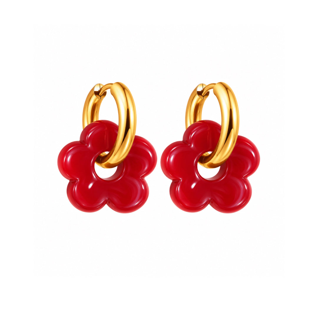 PENDIENTES BLOOM RED
