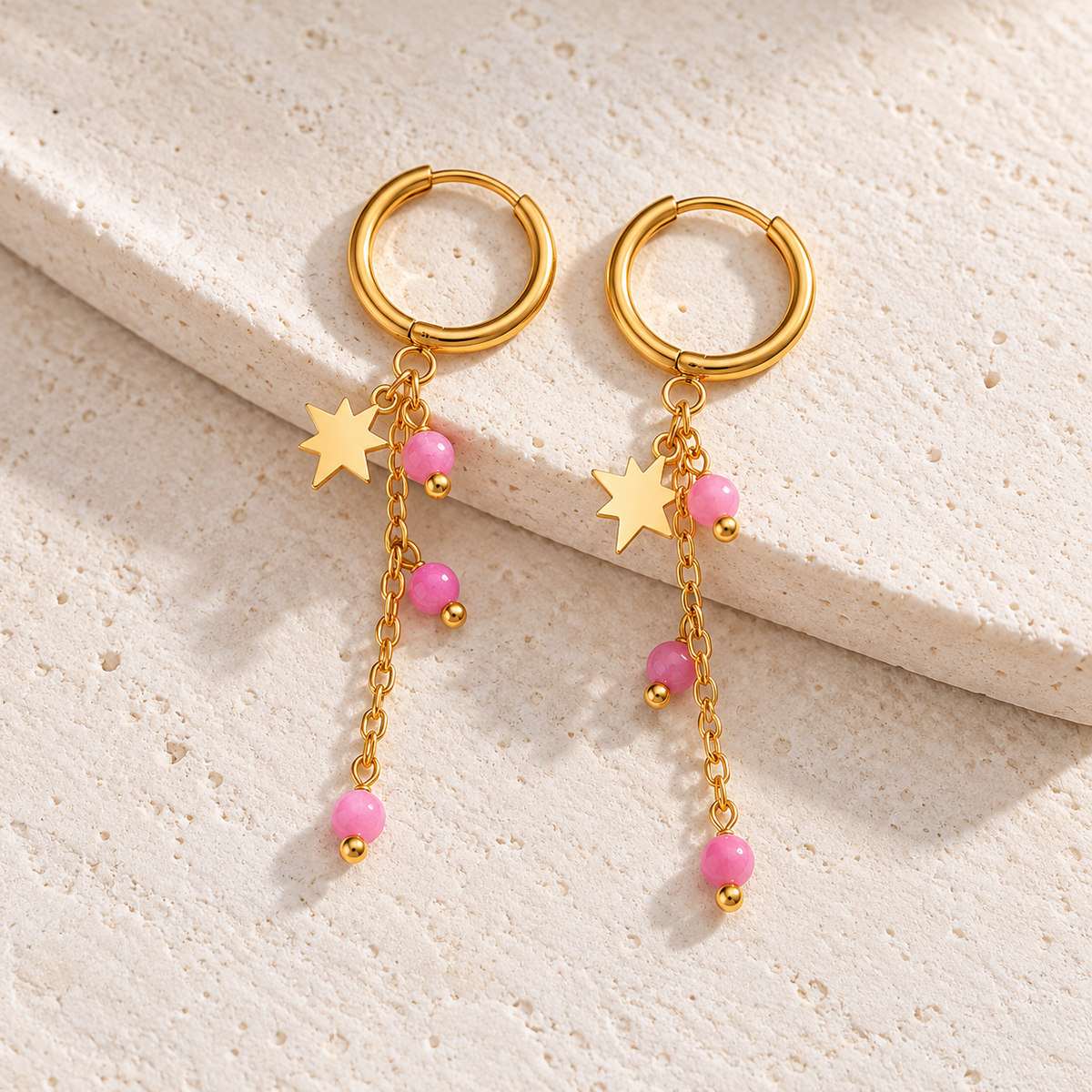 PENDIENTES CASCÁIS ROSA