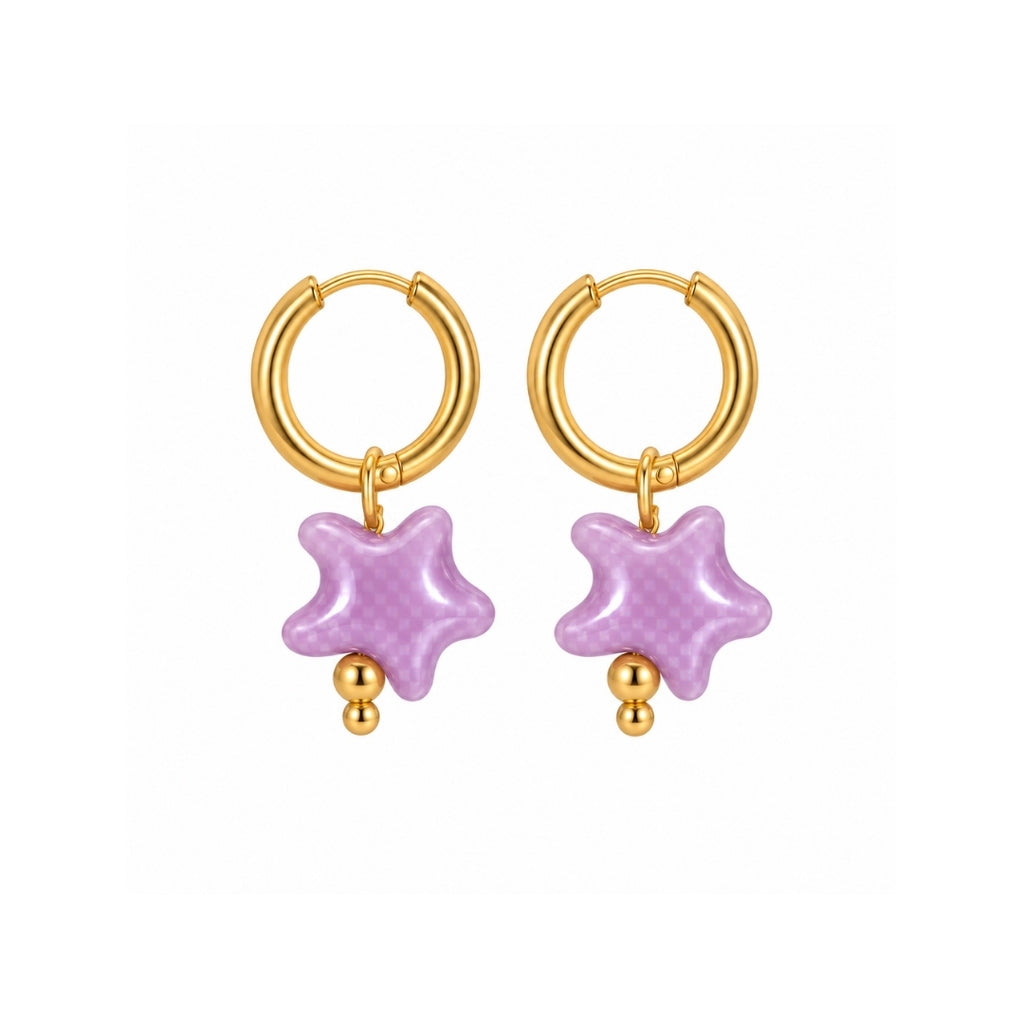 PENDIENTES ESTRELLA LILA
