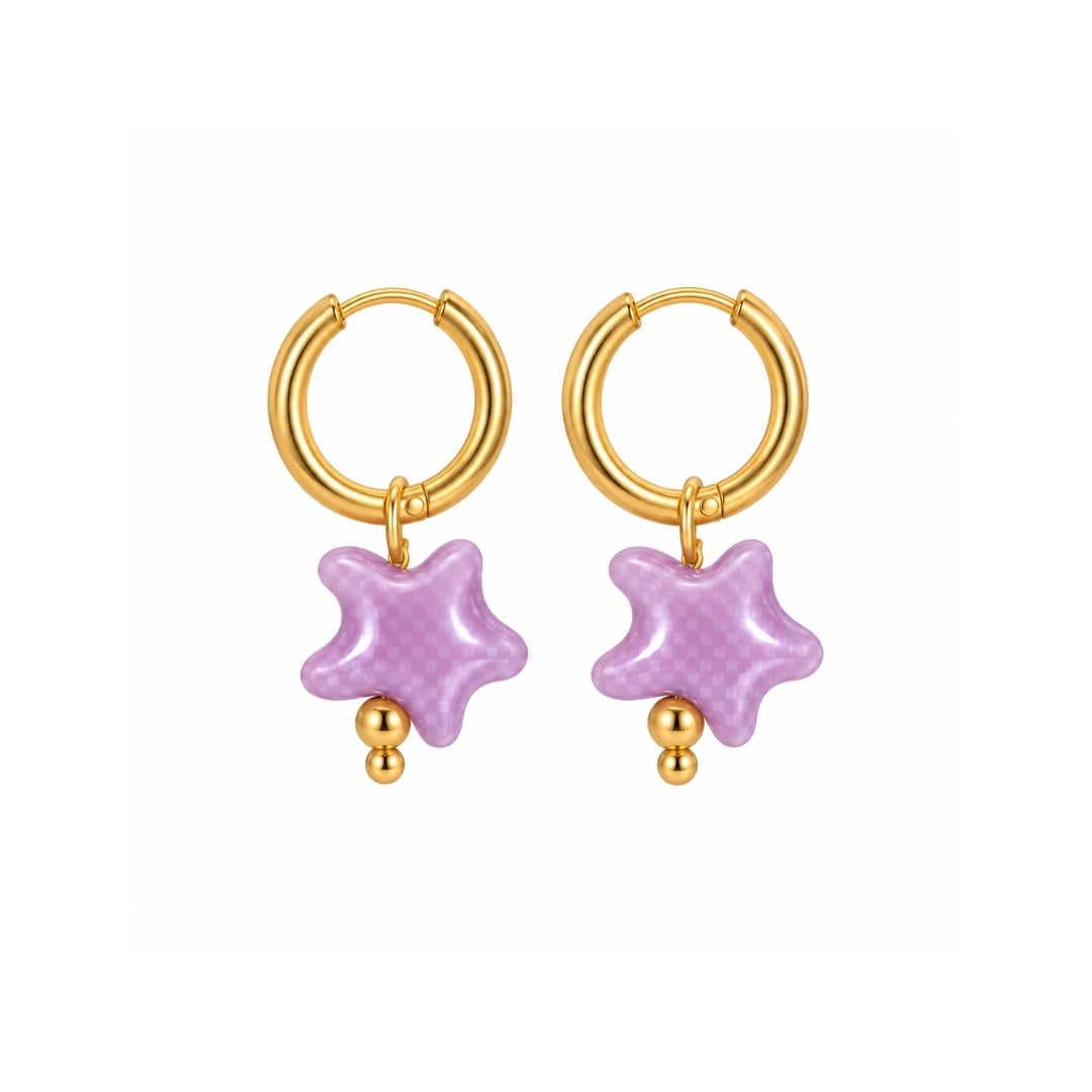 PENDIENTES ESTRELLA LILA