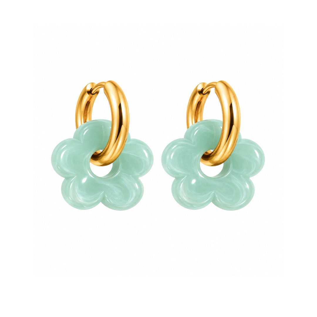 PENDIENTES BLOOM MINT GREEN