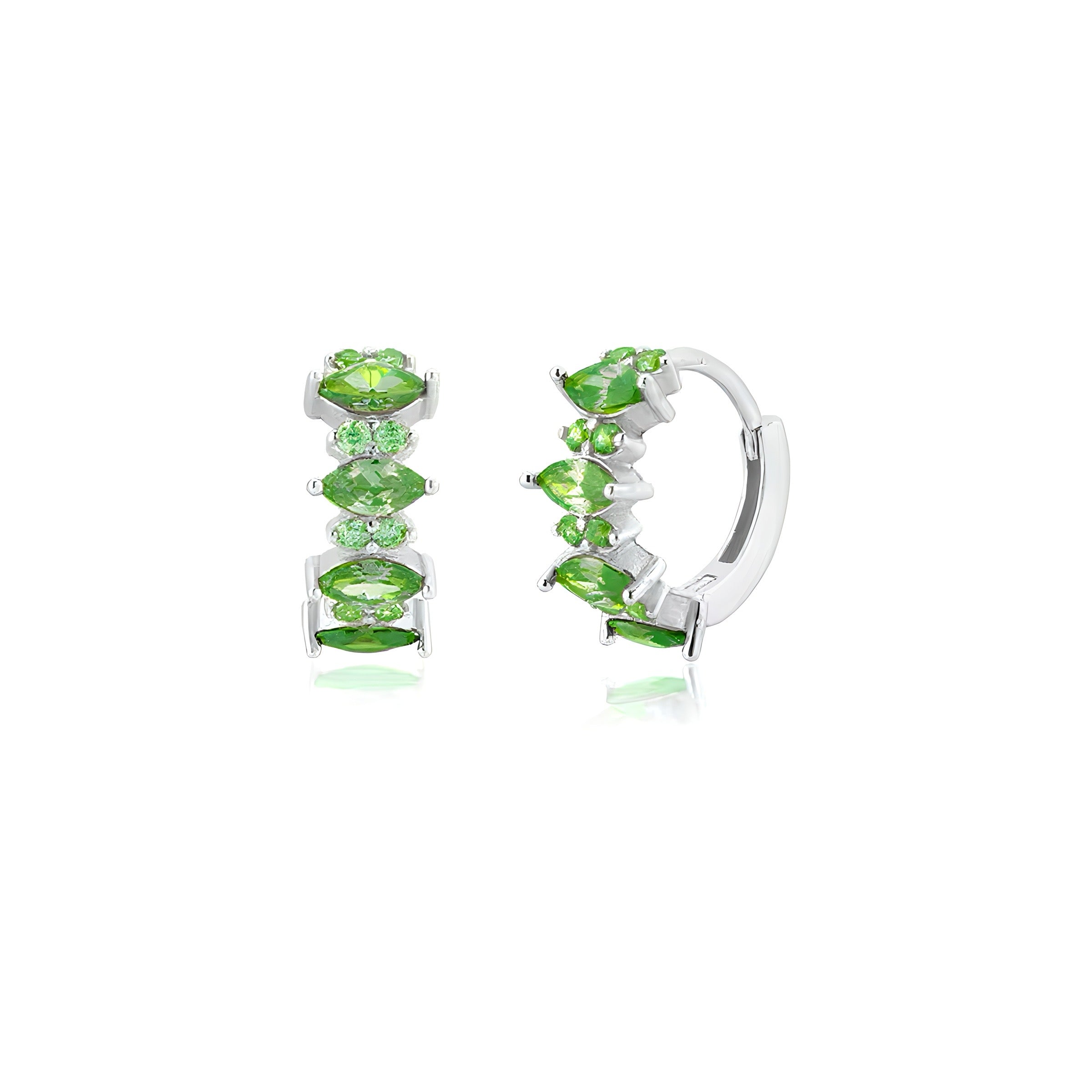 PENDIENTES CLEO GREEN SILVER