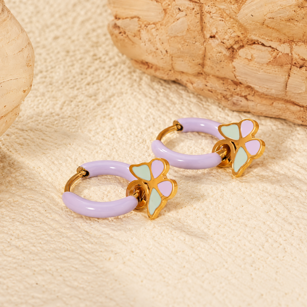 PENDIENTES BUTTERFLY LILA
