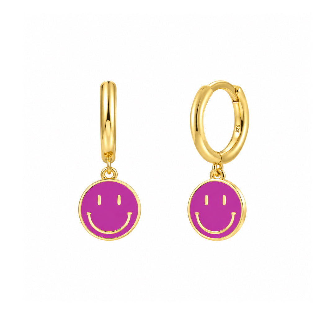 PENDIENTES SMILE FUCSIA