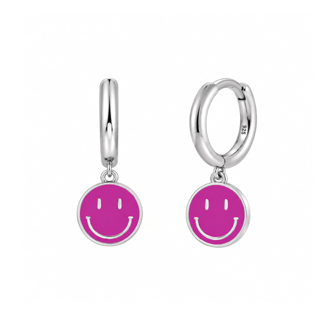 PENDIENTES SMILE FUCSIA